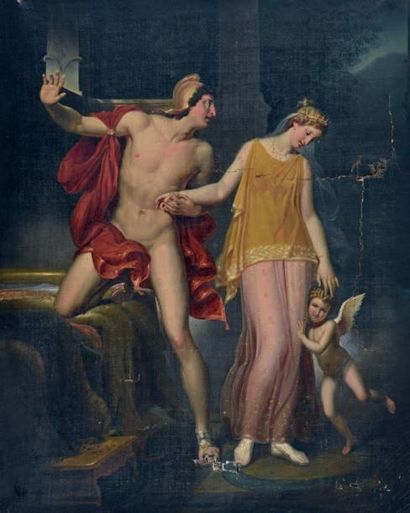 D'après Jean-Baptiste PAULIN GUERIN (1783-1855) 
Anchise et Vénus
Huile sur toile
H....