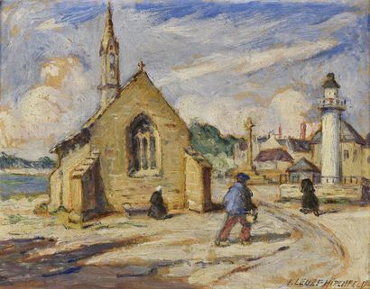 Emmy LEUZE-HIRCHFELD (1884-1973) 
La chapelle de la Croix à Concarneau
Huile sur...