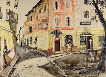 Yves BRAYER (1907-1990) 
Rue des Grottes (Avignon)
Monotype signé en bas à droite,...