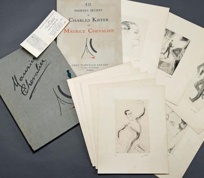 Charles KIFFER (1902-1992) 
Maurice Chevalier
Suite de dix pointes sèches sur papier...