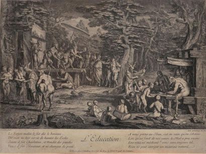null Claude GILLOT (1673 - 1722) 

Fête de Bacchus célébrée par les satyres et les...