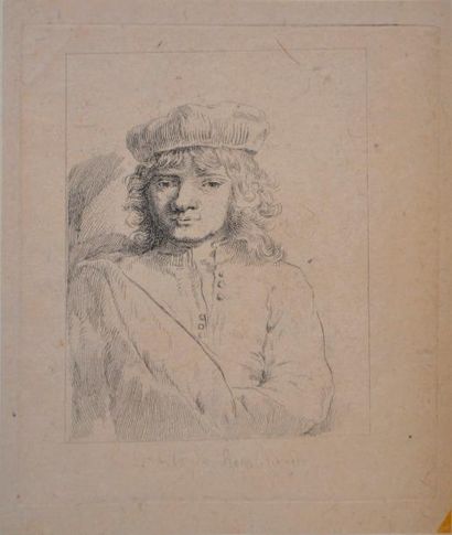 null D'après REMBRANDT (1606 - 1669) 

Titus, fils de l'artiste

Eau-forte d'Ignace...