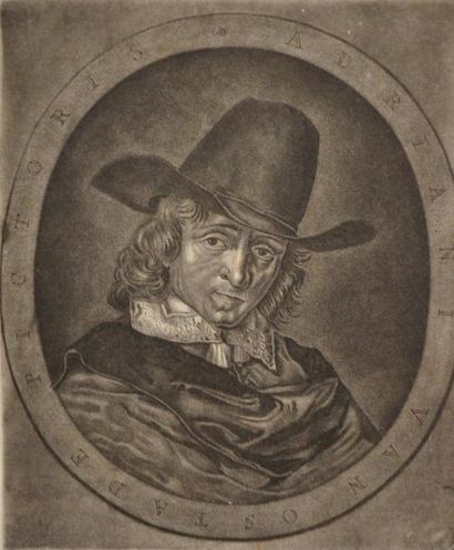 null Jakob GOLE (école hollandaise du XVIIIe siècle) 

Portrait de Adriaen van Ostade

Gravure...