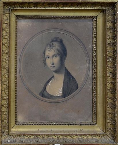null Auguste-Gaspard-Louis DESNOYERS (1779-1857)
Portrait d'Adrienne Lévêque 
Dessin,...