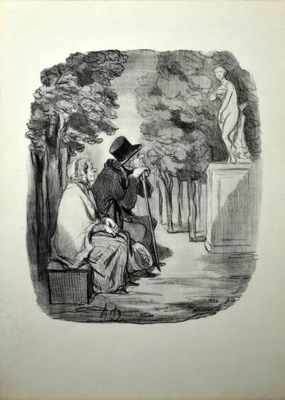 null Dix gravures d'après Daumier sous verre