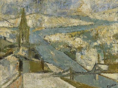 Emile DIDIER (1890-1965) Vallée du Rhône
Huile sur toile, signée en bas à droite
H....
