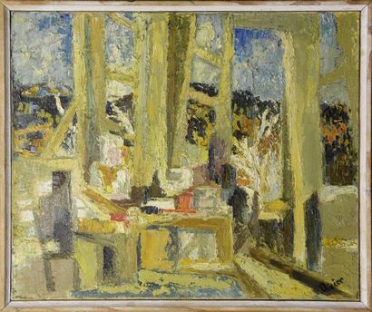 Emile DIDIER (1890-1965) Repas sur la terrasse
Huile sur toile, signée en bas à droite
H....