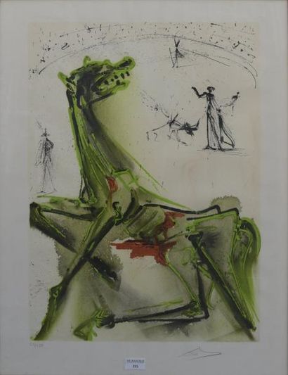 Salvador DALI (1887-1985) La Victime de la Fête, planche n°23 de la suite des «Chevaux...