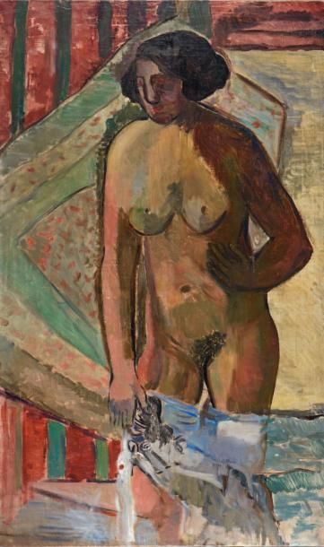 Marie RAYMOND (1908-1988) Nu debout, vers 1940/1945
Huile sur toile
H. 145 cm - L....