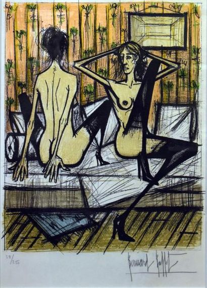 Bernard BUFFET (1928-1999) Lithographie tirée de «Jeux de dames», 1970
Signée au...