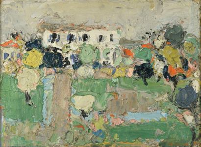 André COTTAVOZ (1922-2012) * La garenne en fleurs, 1957
Huile sur papier marouflée...