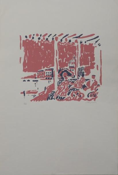 Jacques TRUPHEMUS (Né en 1922) * Venise, 1971
Sérigraphie en 2 couleurs, signée en...
