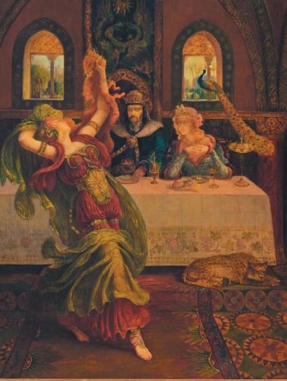 Armand POINT (1860-1932) 
La danse de Salomé
Huile sur toile signé vers le bas à...