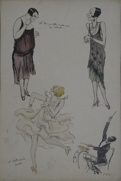 Georges Goursat, dit SEM (Périgueux, 1863 - Paris, 1934) 
Rare ensemble de planches...