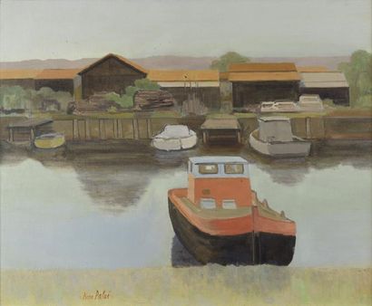 PIERRE PALUE (1920-2005) 
Le Canal
Huile sur toile signée en bas à gauche
H. 60 cm...