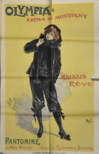 PAL ( 1855-1942) OLYMPIA - Irma de Montigny, vers 1895
Affiche lithographique imprimée...