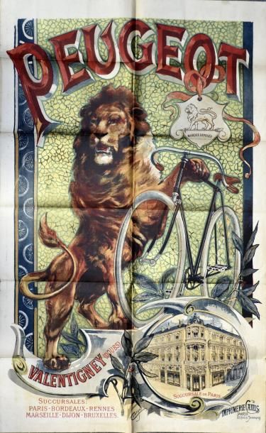 Francisco TAMAGNO (1851-1933) Cycles Peugeot
Affiche lithographique imprimée en couleurs.
Non...