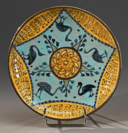 André METTHEY (1871-1920) Ibis et motifs géométriques
Plat décoratif circulaire,...