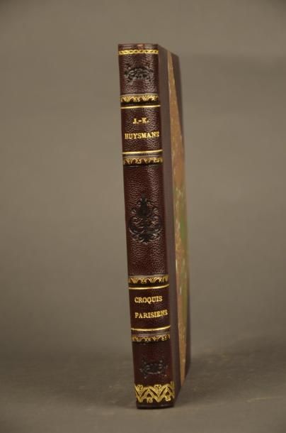 null HUYSMANS (J. - K.). CROQUIS PARISIENS. PARIS, CRÈS, 1928. Un volume, in-8 carré,...