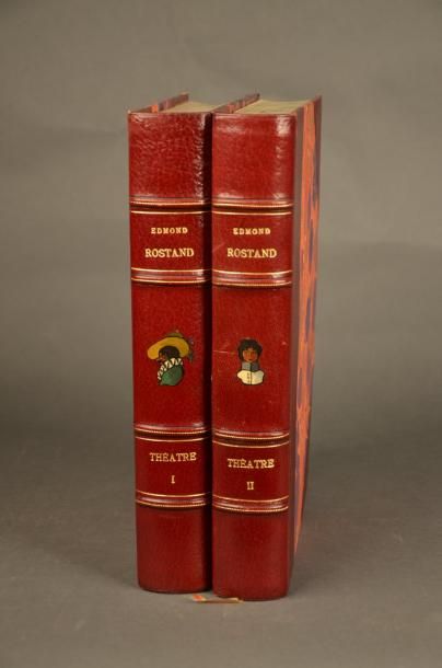 null ROSTAND (Edmond). THÉÂTRE. PARIS, LAFITTE, s. d. (1927 ?). Deux volumes, in-4,...