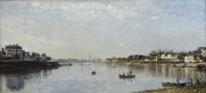 STANISLAS LEPINE (1835-1892) La Seine à Charenton
Huile sur toile, signée en bas...