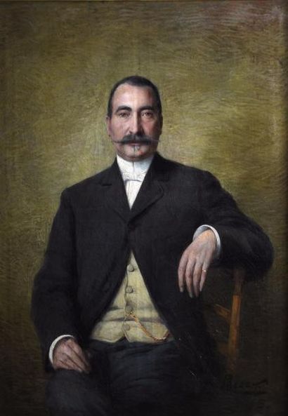 Jakob RUCH (1868-1914) Portrait de François Petit
Daté 1895 et signé en bas à droite
H....