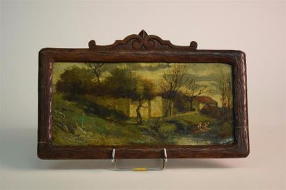 École du XIXe siècle 

Les lavandières

Huile sur panneau

H. 14,5 cm L. 29 cm

...