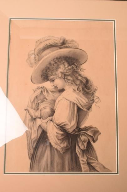 Colmont 

Jeune femme et un enfant

Crayon

H. 47 cm - L. 32 cm (à vue)





