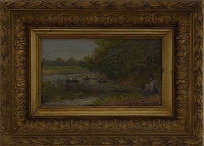 null C. DESCHAMPS (Fin du XIXe siècle)

Mère et son enfant au bord de l'eau 

Deux...