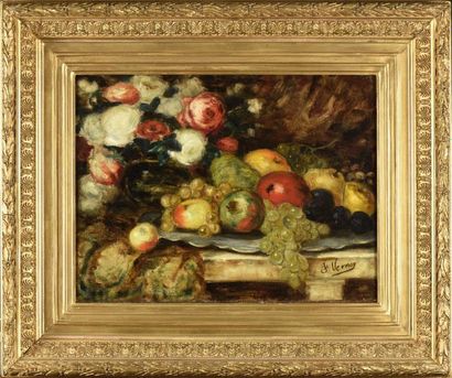 null François VERNAY (1821-1896)

Nature morte aux roses et fruits d'automne

Huile...