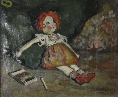 null Jean-Frédéric CANEPA (1894-1981). 

Nature morte à la poupée. 

Huile sur toile...
