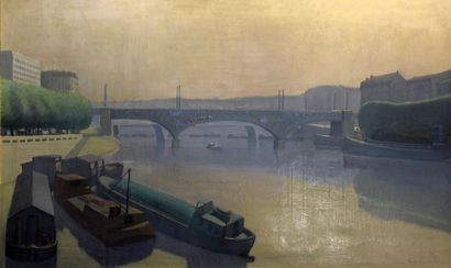 null Pierre LAROCHE (1893-1982)
Le Pont sur Saône
Huile sur toile signée et datée...