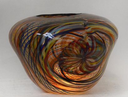 Massimiliano SCHIAVON (né en 1971) 
Vase en verre polychrome de Murano
Collection...