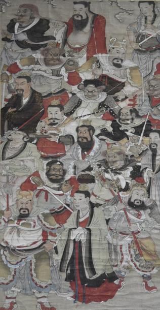 null CHINE - XVIIe siècle

Fragment de peinture, encre sur papier, portraits d'immortels...