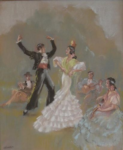 null Frédéric MENKES, Ecole Française du XXème siècle

Danseurs de flamenco

Pastel...