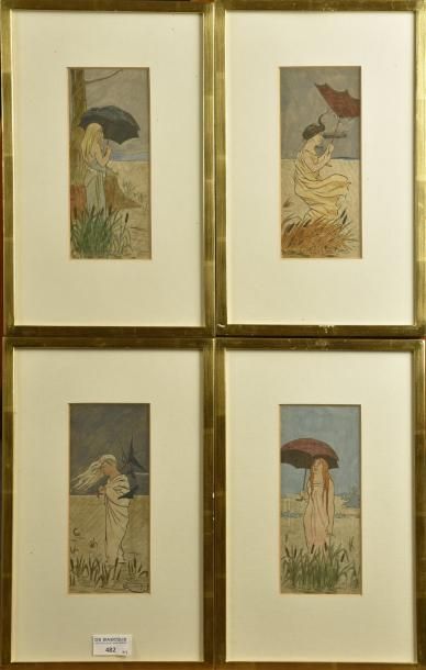 null Rubens Charles CARTER (1877-1905)

Effets de parapluie

Quatre aquarelles, une...