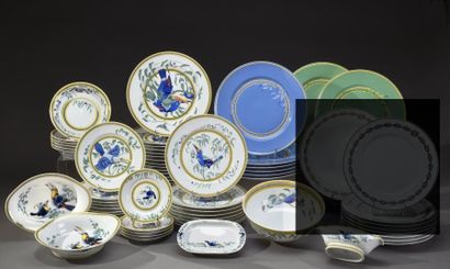 null HERMES Paris Service de table "Toucan" en porcelaine de Limoges de 60 pièces,...