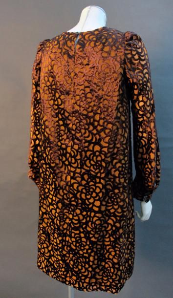 null Junya WATANABE pour Comme des garçons Robe en voile orange à motif floral en...