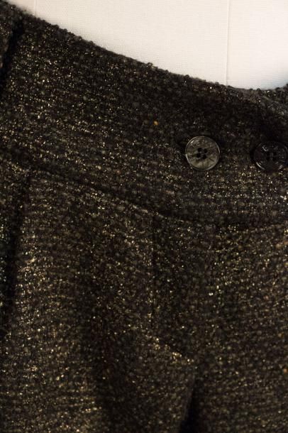 null Patrizia PEPE Ensemble en tweed acrylique et laine noir, rehaussé de lurex doré,...