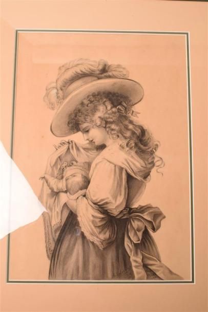 null Colmont 

Jeune femme et un enfant

Crayon

H. 47 cm - L. 32 cm (à vue)

