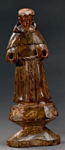 null Moine franciscain
Sculpture en bois sculpté et laqué
Travail populaire du XVIIIe...