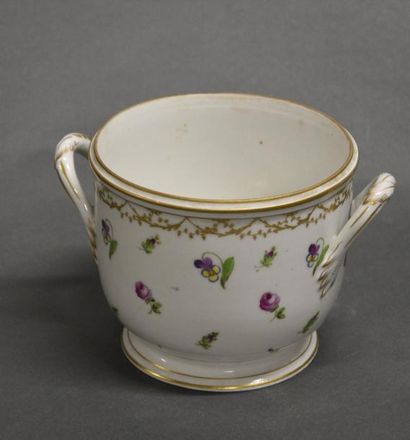 null Rafraîchissoir en porcelaine à décor de fleurs Meissen, XIXe siècle H. 14 cm...