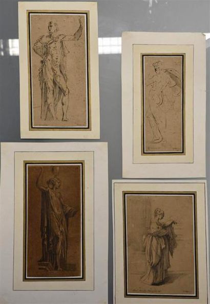 ESTAMPES D'après le PARMESAN (1503-1540) Etude de personnages Suite de cinq gravures...