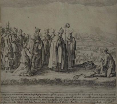 ESTAMPES Jacques CALLOT (1592 - 1635) Saint Mansuy, pièce encore appelée Saint Mansuet...