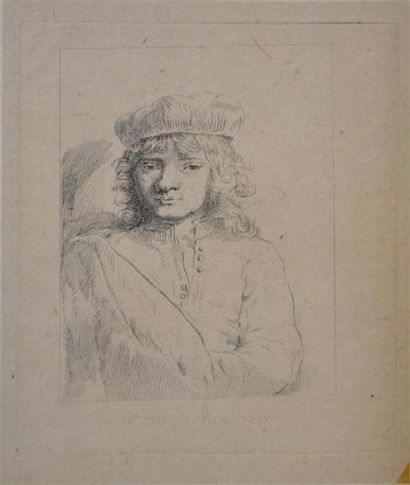 ESTAMPES D'après REMBRANDT (1606 - 1669) Titus, fils de l'artiste Eau-forte d'Ignace...