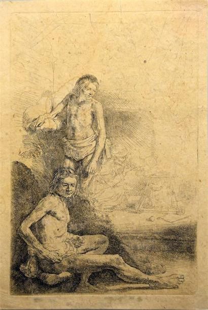 ESTAMPES REMBRANDT VAN RIJN (1606-1669) Figures académiques d'hommes. Vers 1646....