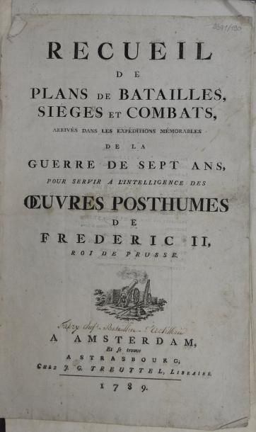 ESTAMPES [PRUSSE] CARTOGRAPHIE MILITAIRE, XVIIIe siècle Recueil de Plans de batailles,...