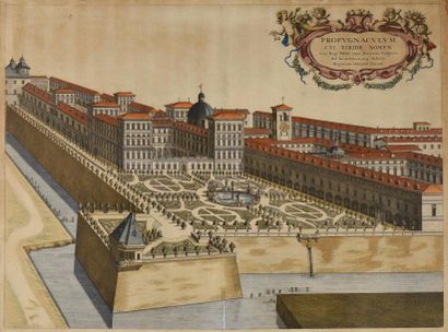 ESTAMPES Ecole FRANCAISE du XVIIIe siècle Palais royal de Turin, planche du Teatrum...