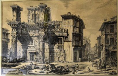 ESTAMPES Giovanni Battista PIRANESE (1720-1778) Le Forum de Nerva Gravure sur cuivre,...
