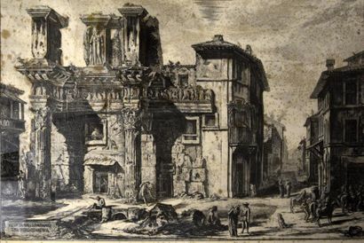 null Giovanni Battista PIRANESI (1720-1778) - Vue du Temple de la Sybille à Tivoli...